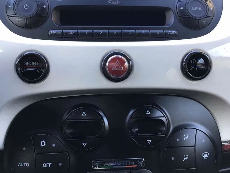 FIAT 500 Center Dashboard Button Trim Kit Carbon Fiber